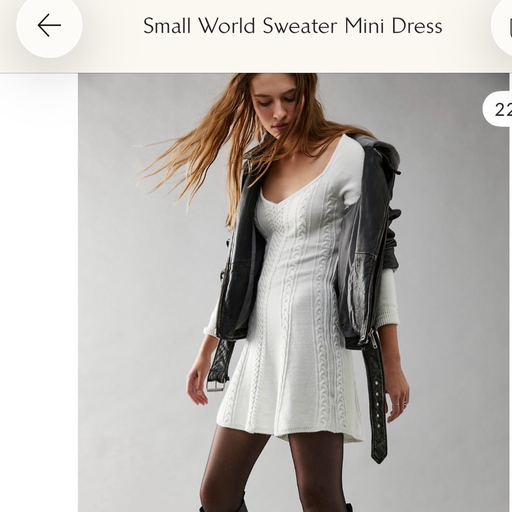 Free People White Sweater Mini Dress